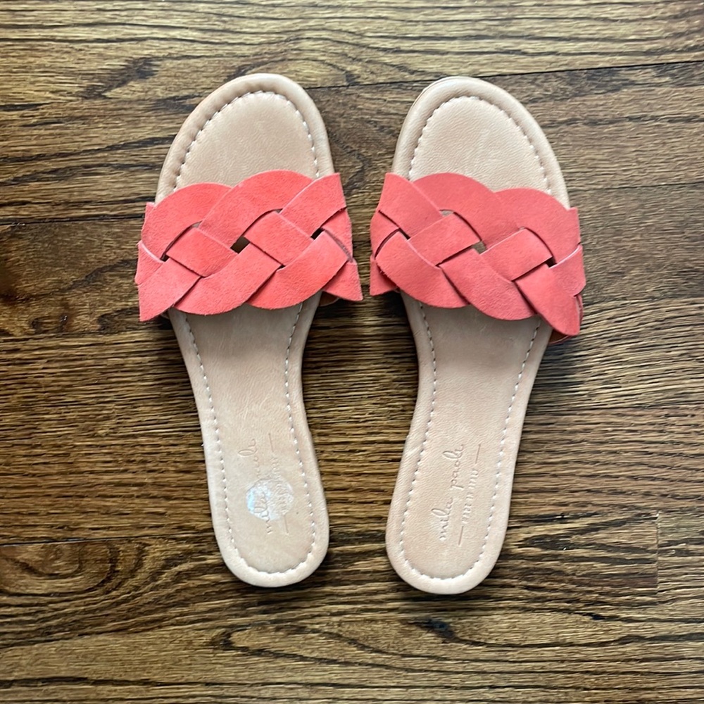 NWOT Mia Paoli Italian Braided Suede Sandals Women’s Size 8
